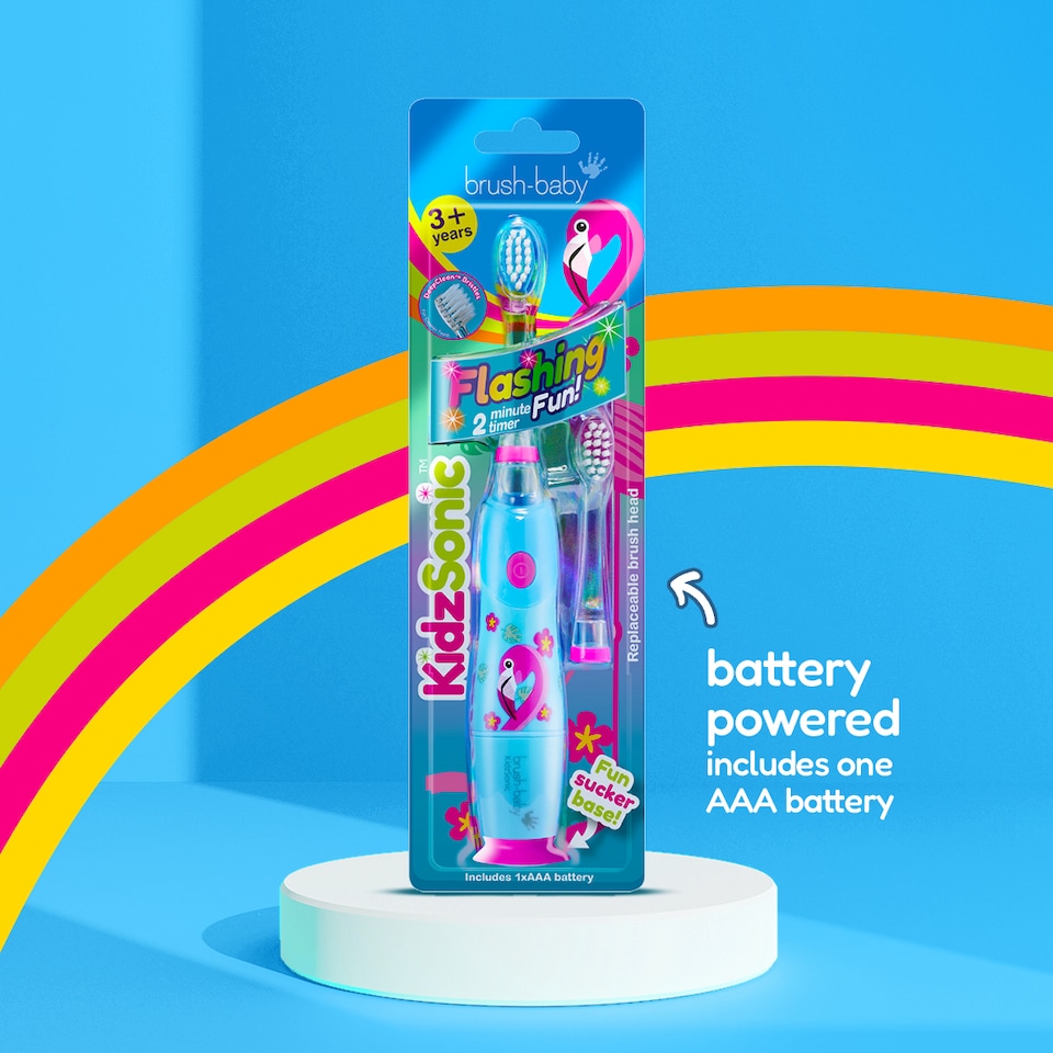 image 1 of Brush Baby Flamingo KidzSonic Kids Electric Toothbrush
