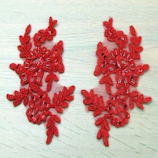 Red Naomi Appliques for Dressmaking - per pack