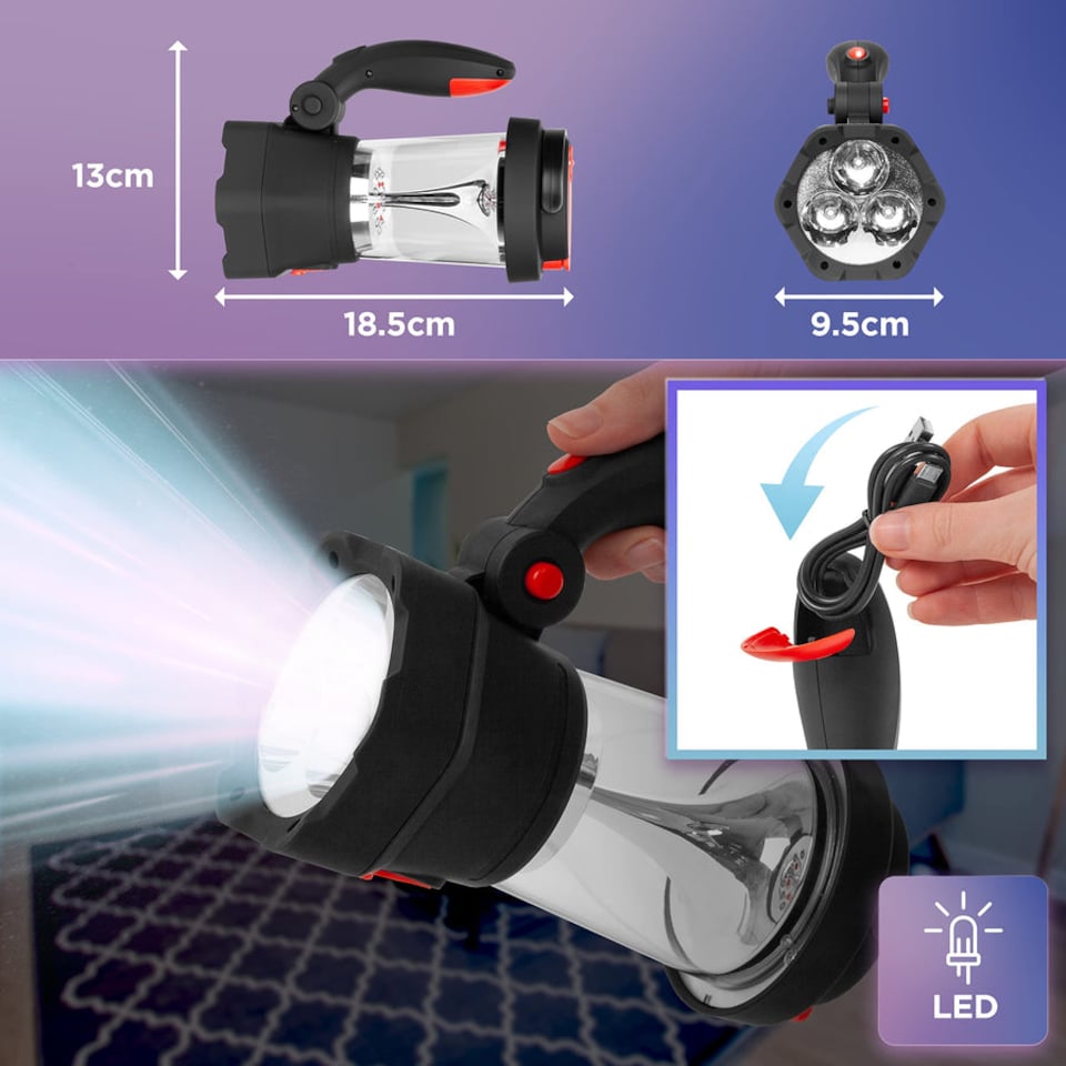 image 1 of Duronic Hurricane Rechargeable LED Torch Lantern