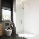 image 3 of Balterley Hollinsclough Contemporary Bathroom 8mm Glass Wetroom Screen with Arms & Feet, Chrome Finish, 1950 x 760 x 14mm