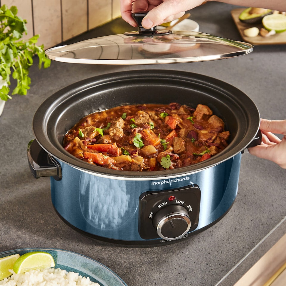 image 1 of Morphy Richards Accents Sear & Stew 6.5L Slow Cooker Blue