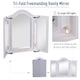 image 4 of HOMCOM Trifold Tabletop Mirror, 7353.5cm Makeup Mirror Large Cosmetic w16 LED Lights Powered by Batteries, Foldable For Bedroom, White