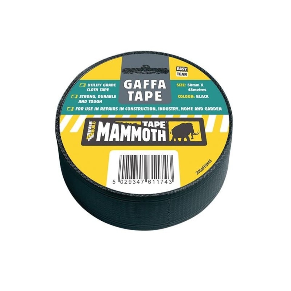 Everbuild Sika Gaffa Tape - Black - 50mm x 45m