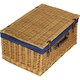 image 2 of 62cm Buff Wicker Picnic Basket with Lining | Blue | Blue | One Size
