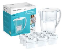 Oria Water Filter Jug & 9 Evolve Filter Cartridges, 2.8L, White - Aqua Optima by LAICA