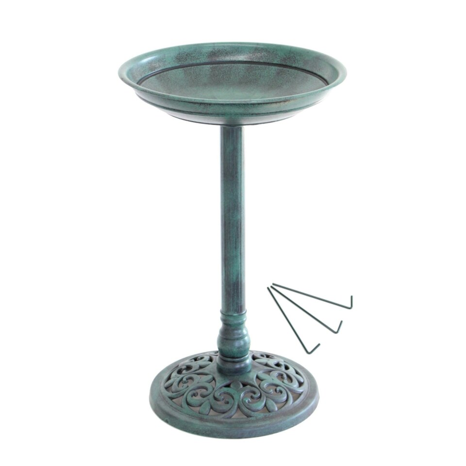 image 1 of Oypla Traditional Ornamental Garden Pedestal Bird Bath Outdoor Water