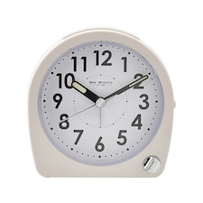 Hometime Round Alarm Clock Light, Snooze, Sweep - White White