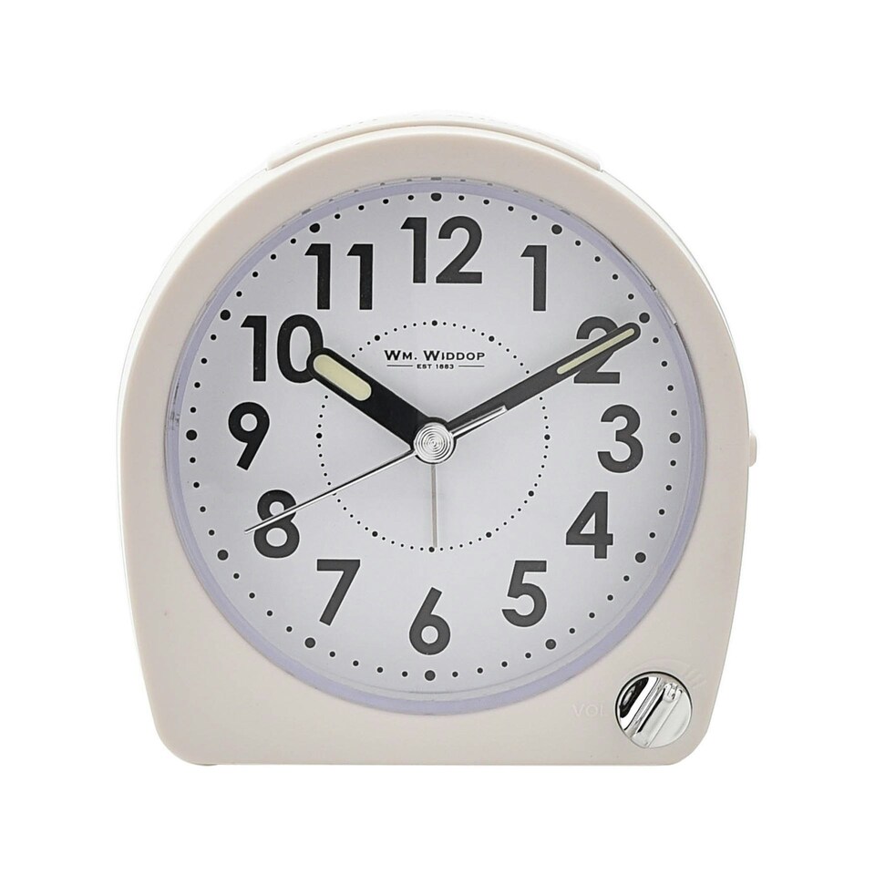 image 1 of Hometime Round Alarm Clock Light, Snooze, Sweep - White White