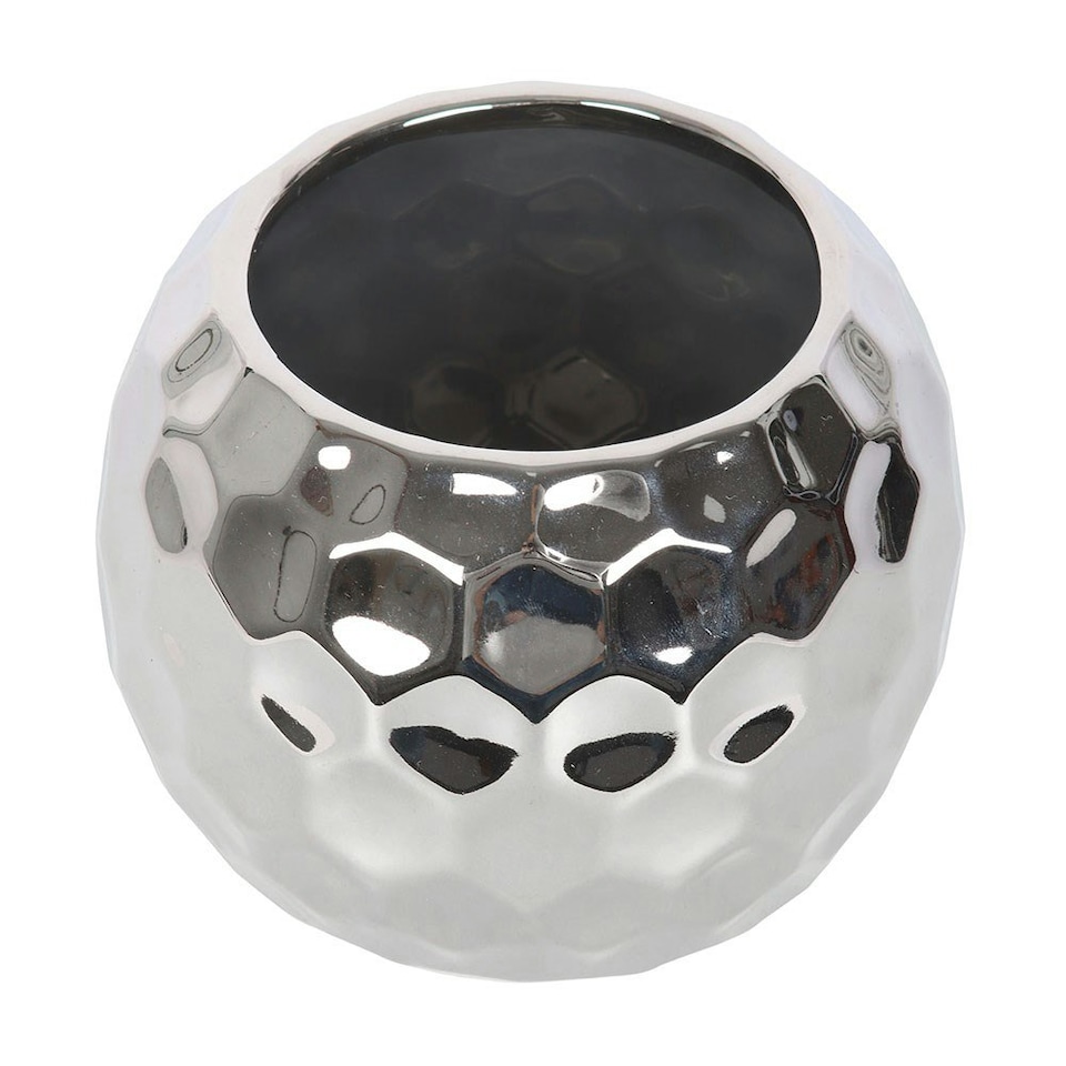 image 1 of Silver Disco Ball Plant Pot