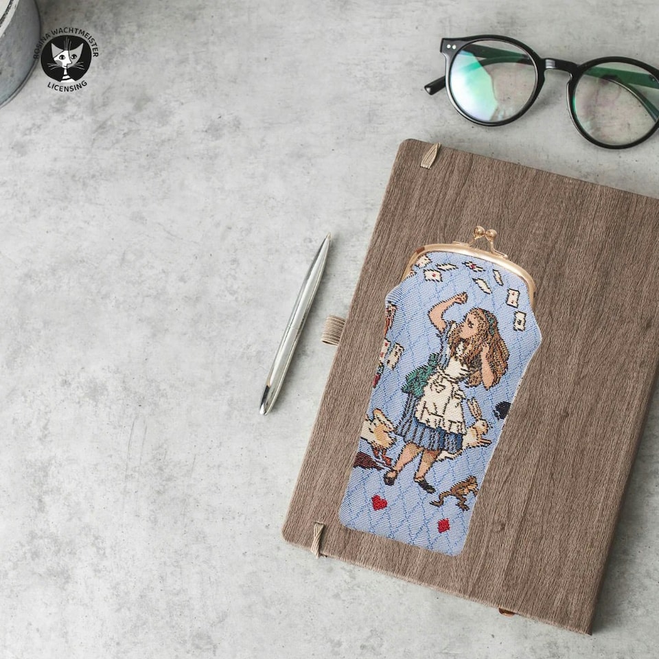 image 1 of Signare Protective Glasses Pouch Case - Alice In Wonderland Nothing But Cards Blue