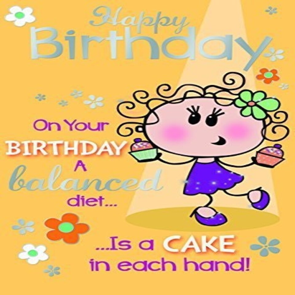 image 1 of Cake Witty Words Humour Open Birthday Card