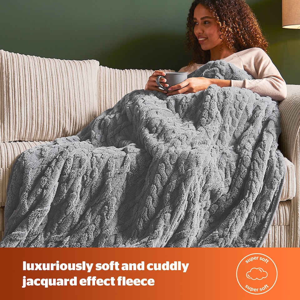 image 1 of Silentnight Luxury Super Cosy Heated Throw, Charcoal | Grey | Charcoal | One Size | 1