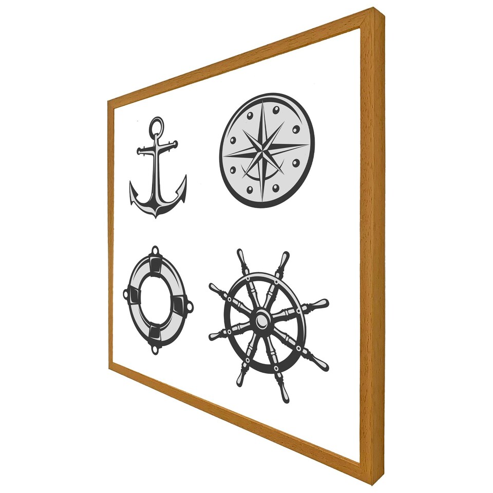 image 1 of Nautical icons (Picture Frame) Black | L