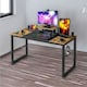 image 4 of Industrial Writing Desk With Moveable Monitor Mount Brown