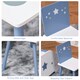 image 7 of HOMCOM 3 Pcs Kids Table & Chairs Dining Set Wood Legs Safe Corners Stars Seating Blue
