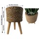 image 3 of 39cm x 26cm Woven Effect Composite Large Planter | Brown