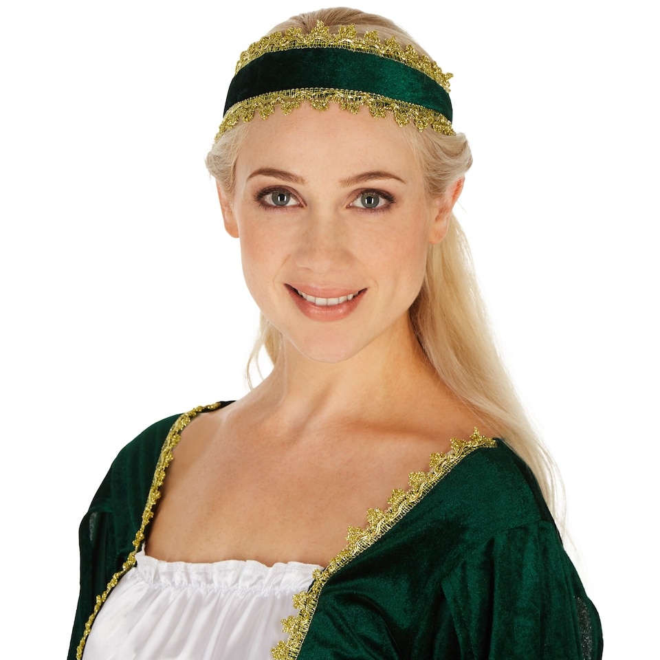image 1 of Womens Medieval Princess Costume | Green | green/white | XL | 1
