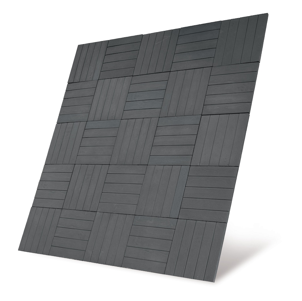 image 1 of Deckpave Paving Kit 6.25m2 Mid Grey (2500 x 2500mm) - Bowland Stone - Wood Effect Garden Paving Kit