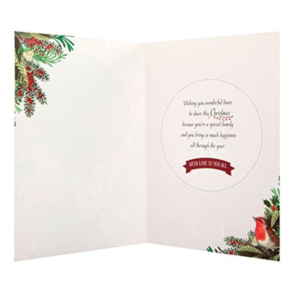 image 1 of Hallmark Christmas Card To Brother and Family 'So Much Happiness' - Medium
