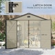 image 4 of Outsunny 8x6ft Garden Shed w/ Foundation Kit and Vents, Cream White Cream