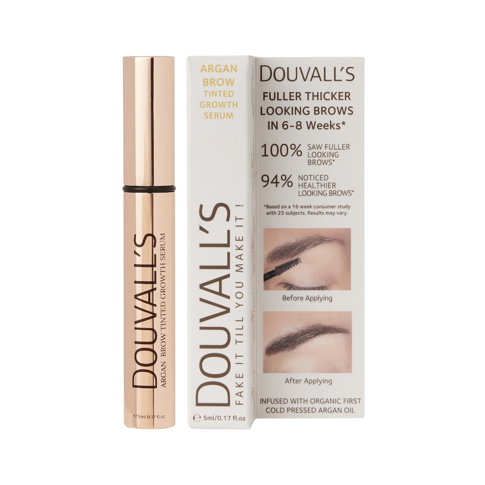 image 1 of Douvalls Argan Brow Tinted Growth Serum 8ml Dark Brown