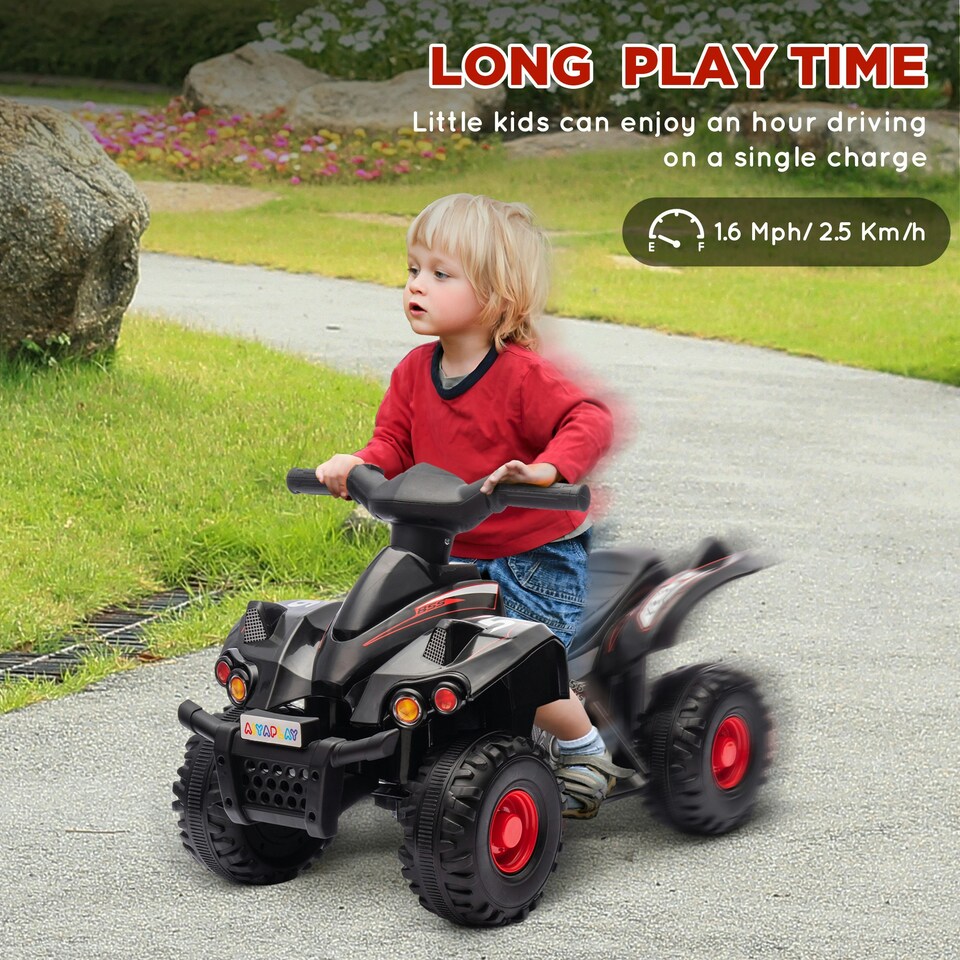 image 1 of AIYAPLAY 6V Kids Electric Quad Bike with Music, Forward Function, Black