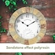 image 7 of Marco Paul 25cm Stone Slate Wall Clock Cream