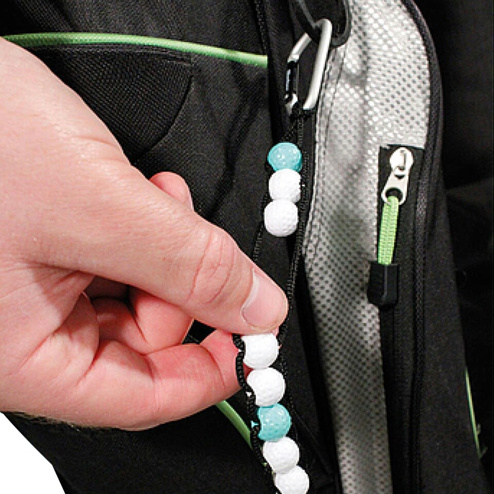 image 1 of Masters Beaded Golf Stroke Counter - Black/White/Green - One Size