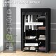 image 3 of HOMCOM Fabric Wardrobe, Portable Wardrobe with 6 Shelves, 1 Hanging Rail, Foldable Closets, 103 x 43 x 162.5 cm, Black