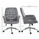 image 7 of Vinsetto Swivel Computer Chair with Arms, Modern Style Tufted, Dark Grey