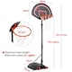 image 3 of Yaheetech 2.17-2.77M Adjustable Height Basketball Hoop System Black