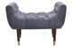 image 1 of Classic Grey Chenille Stool,Decorative Wooden Seat,Metallic Gold Finished Lounge Seat With Pointed Feet | Grey