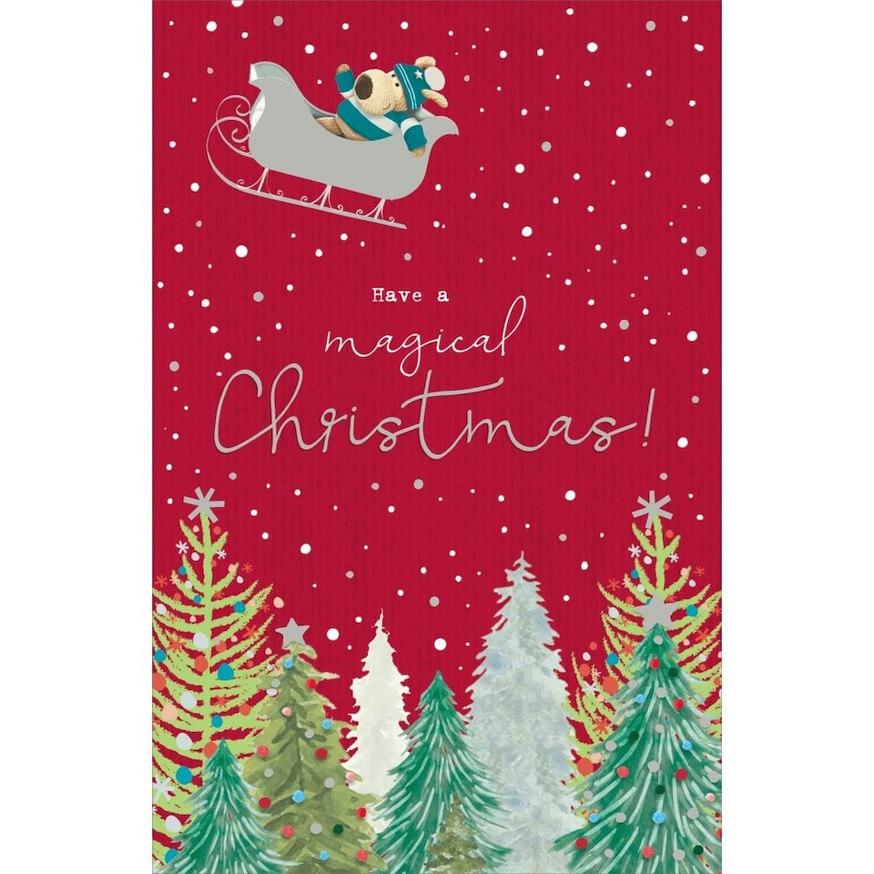 image 1 of Boofle On Sleigh Open Christmas Card