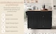image 9 of VILUXE Mobile Kitchen Island with Foldable Worktop, 2 Drawers, Adjustable Shelves, Towel Rail, Wheels and Solid Wood Feet, Black and Natural