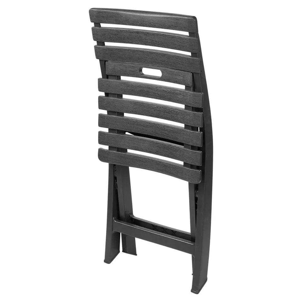 image 1 of Collapsible Folding Garden Chair Set - Camping Patio Lounge Seat | Grey | 6
