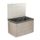 image 1 of Large White Wash Storage Hamper With Grey Lining Wicker Basket | Grey | Grey