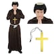 image 3 of Medieval Monk Costume With Wig Brown | L