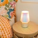 image 2 of ValueLights Hanya Plated Multicolour Table Lamp with Multicolour Shade and Globe LED 3W Cool White 2700K Bulb