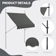 image 7 of Outsunny 2.5 x 1.2m Freestanding Retractable Awning, Non-Screw Garden Awning | Grey | 1