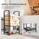 image 3 of Outsunny Metal Firewood Log Holder 2 Layer Firewood Rack Indoor Outdoor Fireplace Wood Storage Shelf with 4 Tools and Hooks, Black, 40L x 30W x 74.5H cm