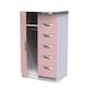 image 6 of Holborn 5 Drawer 1 Door Childrens Wardrobe in Kobe Pink & White (Ready Assembled) | Pink | Kobe Pink & White