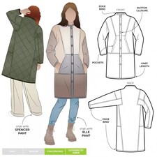 Style Arc Hendrix Coat Paper Sewing Pattern – Women’s Coat, UK Sizes 4–16, Advanced