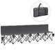 image 1 of Outsunny 6 Seater Folding Bench Camping Chair with Cup Holder, Grey Grey | Charcoal grey