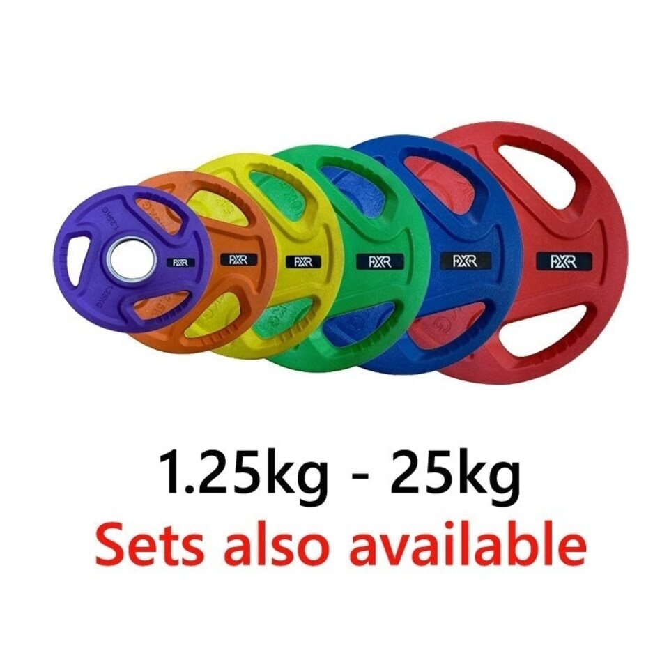 image 1 of Olympic 2" Tri-Grip Rubber Encased Cast Iron Weight Plates - 2 x 5kg