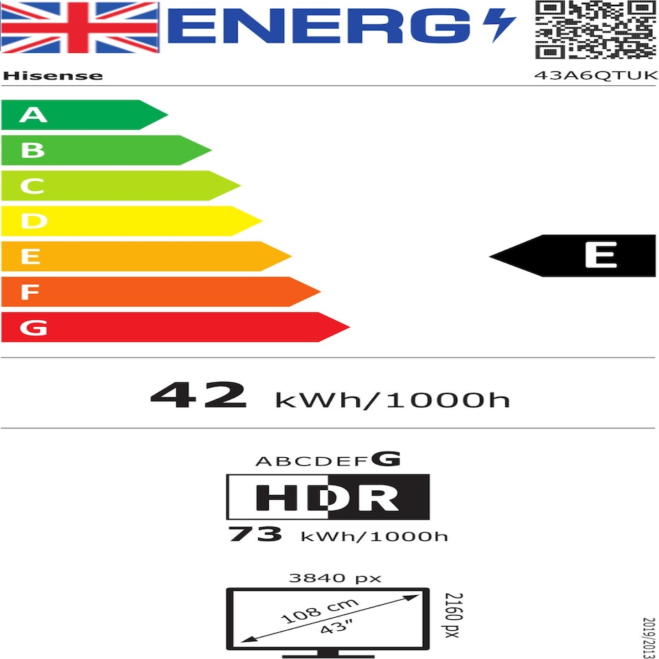 image 1 of Hisense A6QTUK 43" 4K Ultra HD LED Freely Smart TV - 43A6QTUK