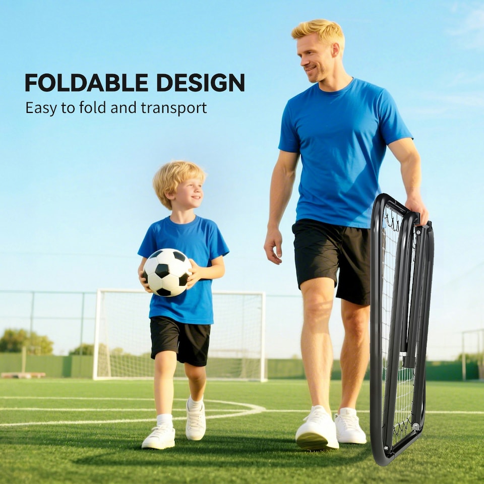 image 1 of HOMCOM Angle Adjustable Rebounder Net Goal Training Set Football, Baseball