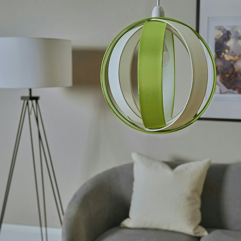 image 1 of ValueLights Green Modern Fabric Globe Ceiling Pendant Light Shade