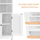 image 4 of Yaheetech 5-Tier Bathroom Floor Cabinet with Double Door White White