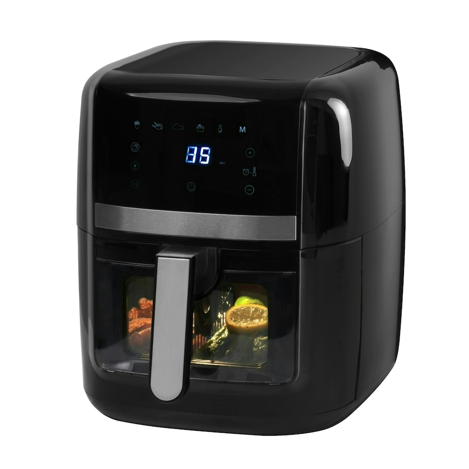 image 1 of Daewoo Family Size 8L Digital Air Fryer w Window & Divider for 2x4L Dual Cooking