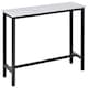 image 2 of HOMCOM Rectangular Bar Table, Wood Effect Pub Coffee Table with Adjustable Footpads, Metal Frame, for Small Space, Breakfast Dining, Kitchen, Living Room, Industrial, White & Black